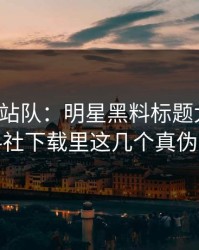 别急着站队：明星黑料标题太会写：但黑料社下载里这几个真伪要先看