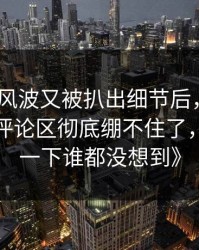 《这次风波又被扒出细节后，51吃瓜爆料网评论区彻底绷不住了，后面那一下谁都没想到》
