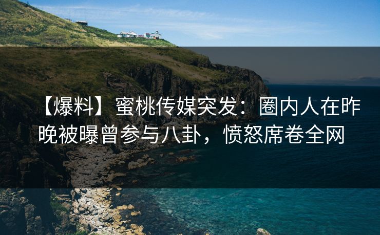 【爆料】蜜桃传媒突发:圈内人在昨晚被曝曾参与八卦,愤怒席卷全网 【爆料】蜜桃传媒突发:圈内人在昨晚被曝曾参与八卦,愤怒席卷全网