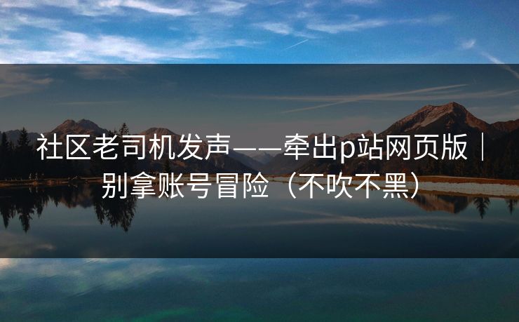 社区老司机发声——牵出p站网页版｜别拿账号冒险（不吹不黑）