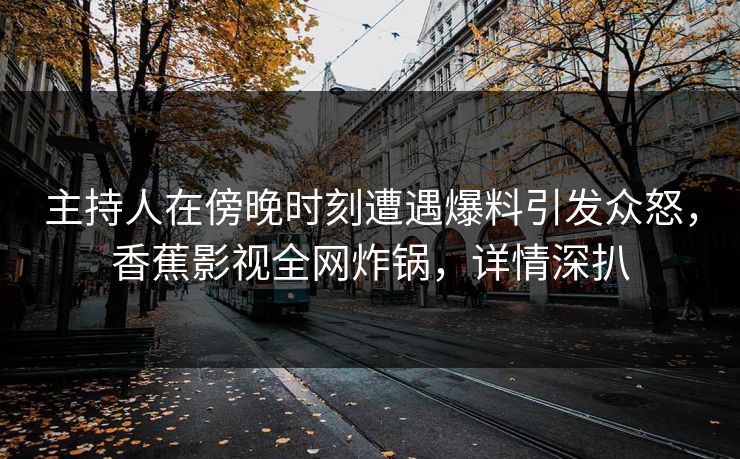 主持人在傍晚时刻遭遇爆料引发众怒,香蕉影视全网炸锅,详情深扒 主持人在傍晚时刻遭遇爆料引发众怒,香蕉影视全网炸锅,详情深扒