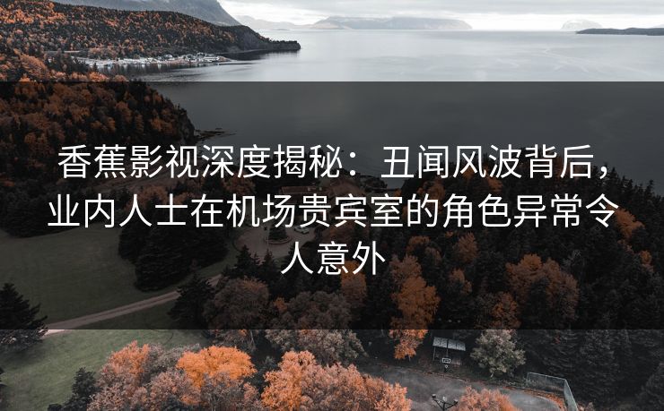 香蕉影视深度揭秘:丑闻风波背后,业内人士在机场贵宾室的角色异常令人意外 香蕉影视深度揭秘:丑闻风波背后,业内人士在机场贵宾室的角色异常令人意外